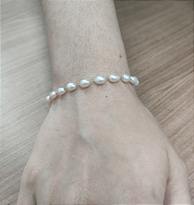 Pulseira Ouro 18k Pérolas Naturais Biwa Juntas