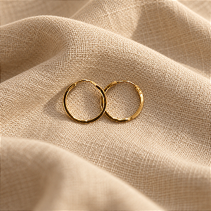 Brinco Ouro 18k Argola Redonda 1cm