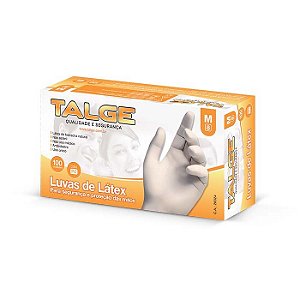 LUVA DE LATEX COM PO (TAM M) 100UN TALGE CD10