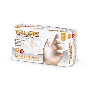 LUVA DE VINIL SEM PO (TAM M) 100UN TALGE CD10