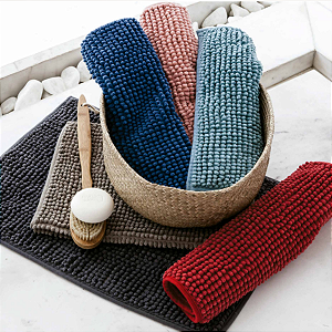 Tapete para banheiro bolinha Pop Corn microfibra Absorvente 40x60 Cm Várias Cores