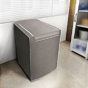 Capa para Máquina de Lavar Roupas Adomes Tampa com Zíper 10 a 11,5 Kg cinza Fosco