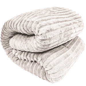 Cobertor Manta Casal Luster 2,00 x 1,80 Canelada Macio Marfim