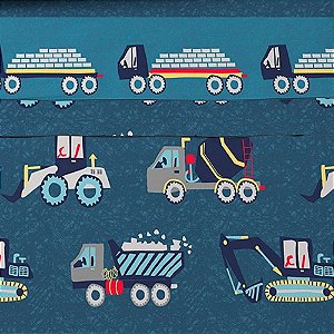 Jogo de Cama Solteiro Infantil 3 Peças Lençol com Elástico Construção