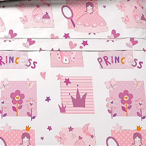 Jogo de Cama Solteiro Infantil 3 Peças Lençol com Elástico Princesas