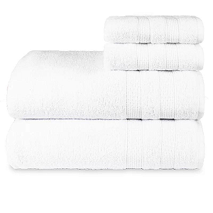Jogo Toalhas de Banho e Rosto Comfort 100% Algodão 423g/m² Toque Suave e Absorvente Branco