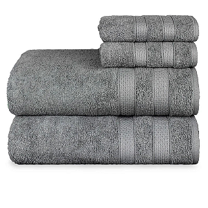 Jogo Toalhas de Banho e Rosto Comfort 100% Algodão 423g/m² Toque Suave e Absorvente Cinza
