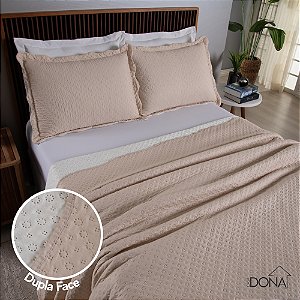 Kit Cobre Leito Colcha Casal Dupla Face Madrid 3 Peças