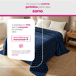 Manta Cobertor Casal Poá Microfibra Antialérgico Extra Macio Casa Dona