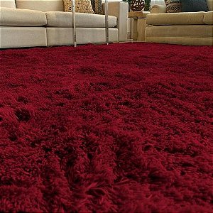 TAPETE PARA SALA E QUARTO FELPUDO CRONOS CASA DONA 200X300 CM VERMELHO
