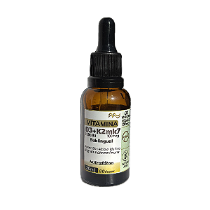 Vitamina D3 (10.000ui) e K2 (100mcg) LÍQUIDA, com 80 doses (20ml)