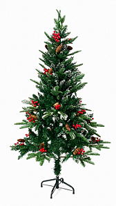 ÁRVORE DE NATAL ENFEITADA, PÉ DE FERRO - 150cm
