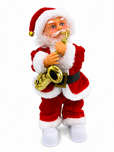 BONECO PAPAI NOEL MUSICAL - COM SOM E LUZ