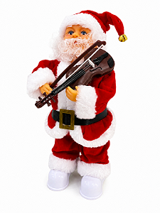BONECO PAPAI NOEL MUSICAL - COM SOM E LUZ