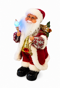 BONECO PAPAI NOEL MUSICAL - COM SOM E LUZ