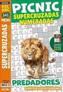 Livro Picnic Supercruzadas Numeradas - Médio: 341 - predadores