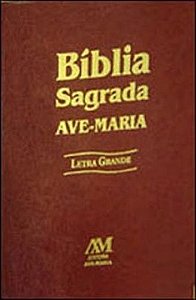 Livro Bíblia letra grande - marrom