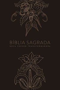 Livro Bíblia nvt letra normal - indian flowers dourada