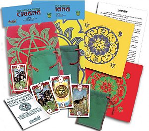 Livro Kit Taro Cigano Com Baralho, Bolsa E Toalha Cigana