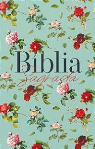 Livro Bíblia ARC 860 Rosas do Campo Aqua - Letra Normal: ...