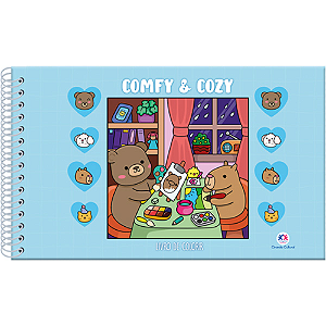 Livro Comfy and Cozy Blue - Para Colorir