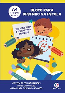 Livro Bloco para Desenho A4 140g - 20 Folhas brancas