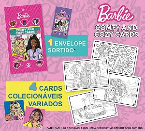Livro Barbie - Comfy and Cozy 4 Cards para colorir e colecionar