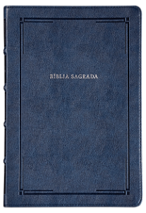 Livro Bíblia Slim Nvi, Letra Grande, Couro-Soft Azul, Luxo, Bar...