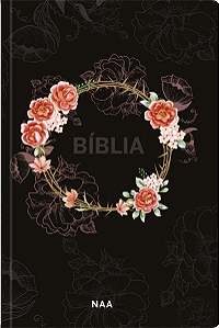 Livro Bíblia sagrada NAA - Flores preta