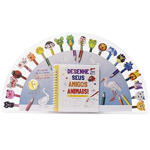 Livro Um livro-kit divertido! Desenhe seus amigos animais