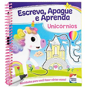 Livro Escreva, Apague e Aprenda: Unicórnios
