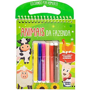Livro Colorindo por Números: Animais da Fazenda