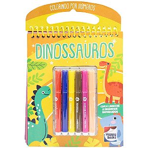 Livro Colorindo por Números: Dinossauros