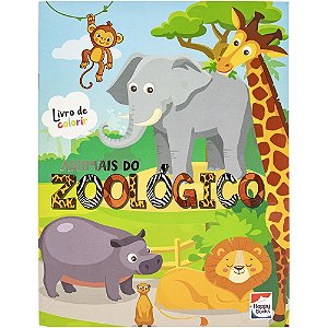 Livro Mundo da Fantasia: Animais do Zoológico Para Colori...