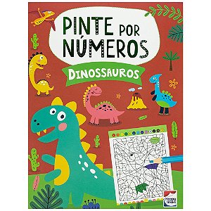 Livro Pinte por números - Dinossauros