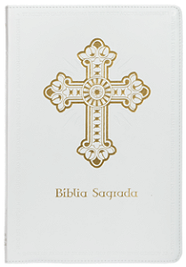Livro Bíblia Sagrada Católica, Letra Grande, Cruz, Couro-...