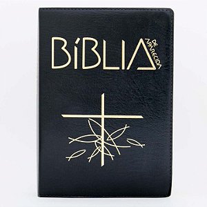 Livro Bíblia De Aparecida - Letra Grande - Preta