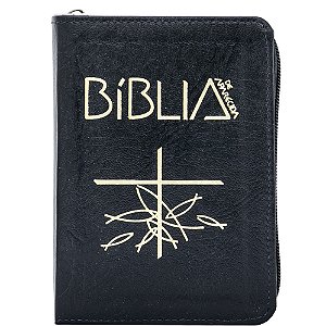 Livro Bíblia De Aparecida - Bolso - Zíper Preta