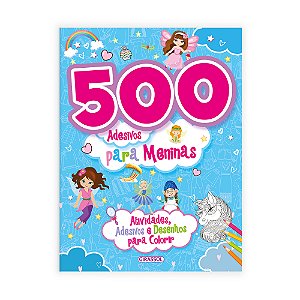 Livro 500 Adesivos Para Meninas - Azul