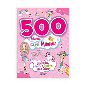 Livro 500 Adesivos Para Meninas - Rosa
