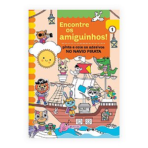 Livro Encontre Os Amiguinhos! - No Navio Pirata - Pinte E...