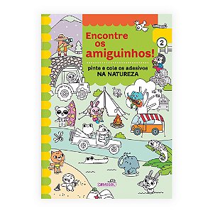 Livro Encontre Os Amiguinhos! - Na Natureza - Pinte E Col...