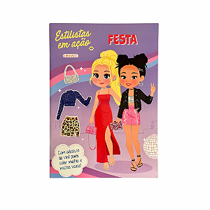Livro Estilistas Em Ação - Festa - Com Adesivos De Vinil Para C...