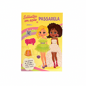Livro Estilistas Em Ação - Passarela - Com Adesivos De Vinil Pa...