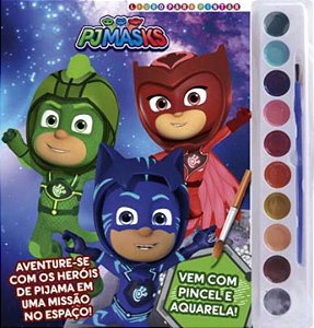 Livro PJ Masks - Livro para pintar com aquarela