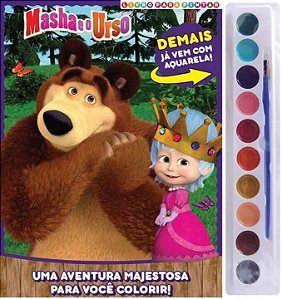 Livro Masha e o Urso - Livro para pintar com aquarela