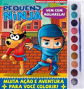 Livro Pequeno Ninja Livro para Pintar com Aquarela