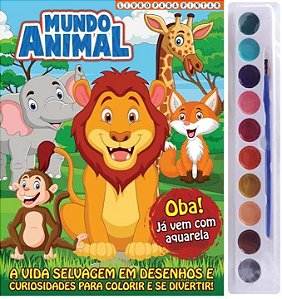 Livro Mundo Animal Livro para Pintar com Aquarela