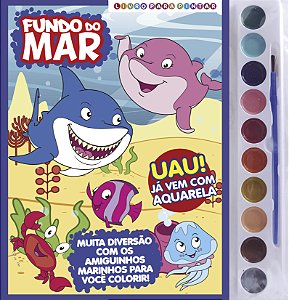 Livro Fundo do mar livro para pintar com aquarela