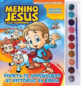 Livro Menino Jesus Livro para Pintar com Aquarela